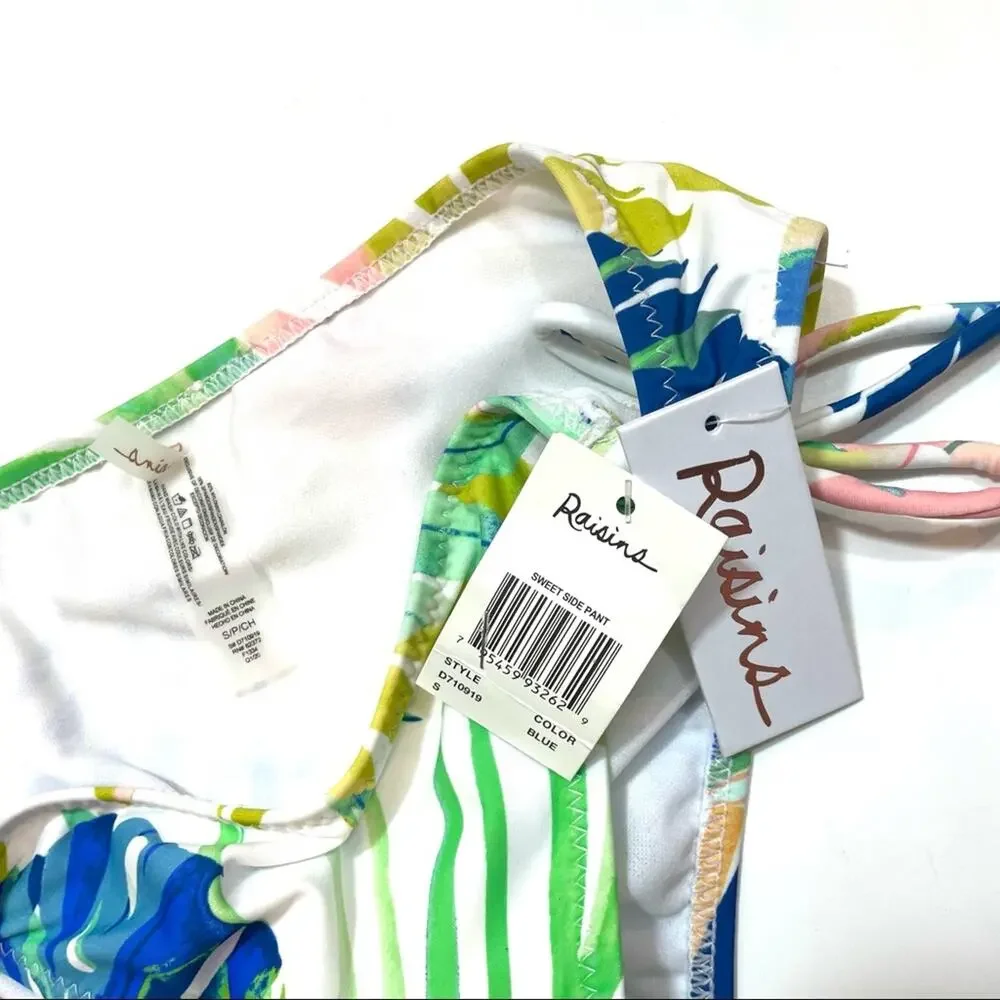 Raisins BLUE Juniors' Palm Bikini Swim Bottom Sm